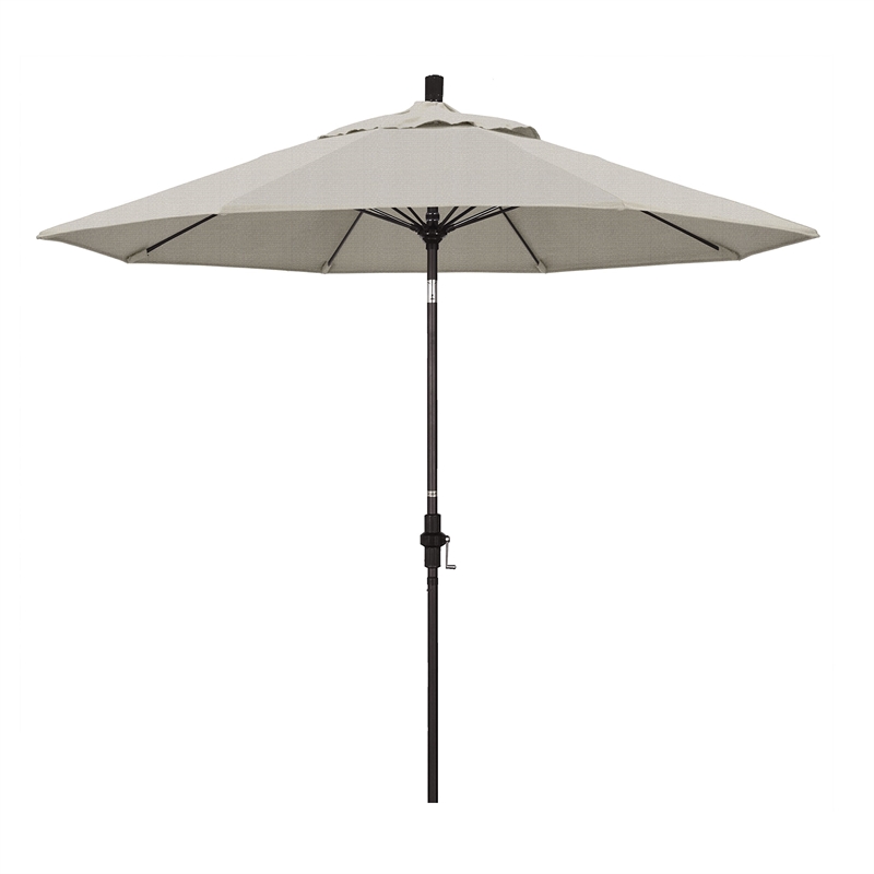 Pemberly Row Skye 9' Bronze Patio Umbrella in Olefin Woven Granite
