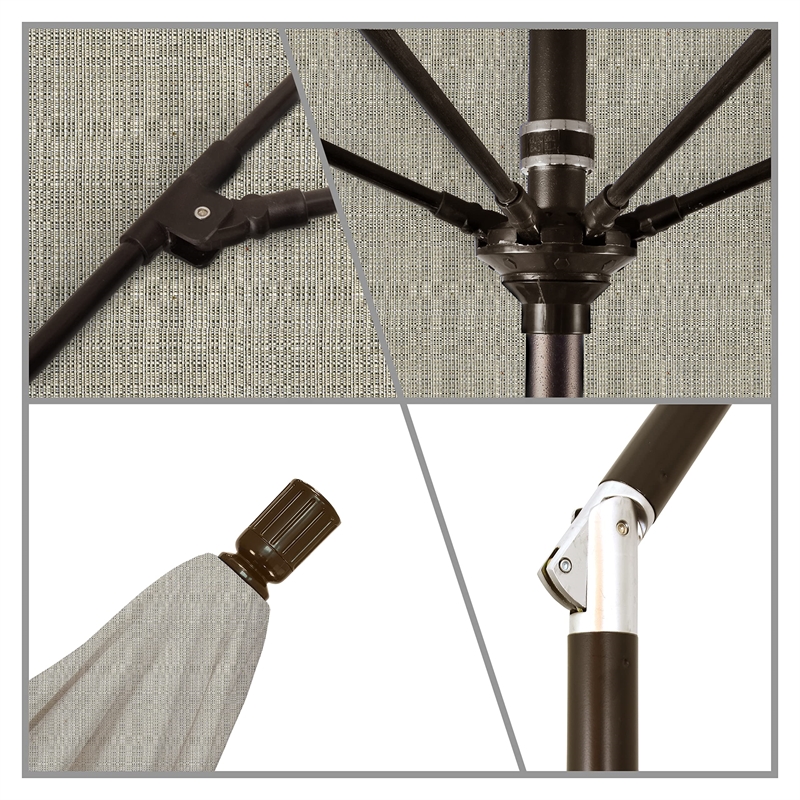 Pemberly Row Skye 9' Bronze Patio Umbrella in Olefin Woven Granite