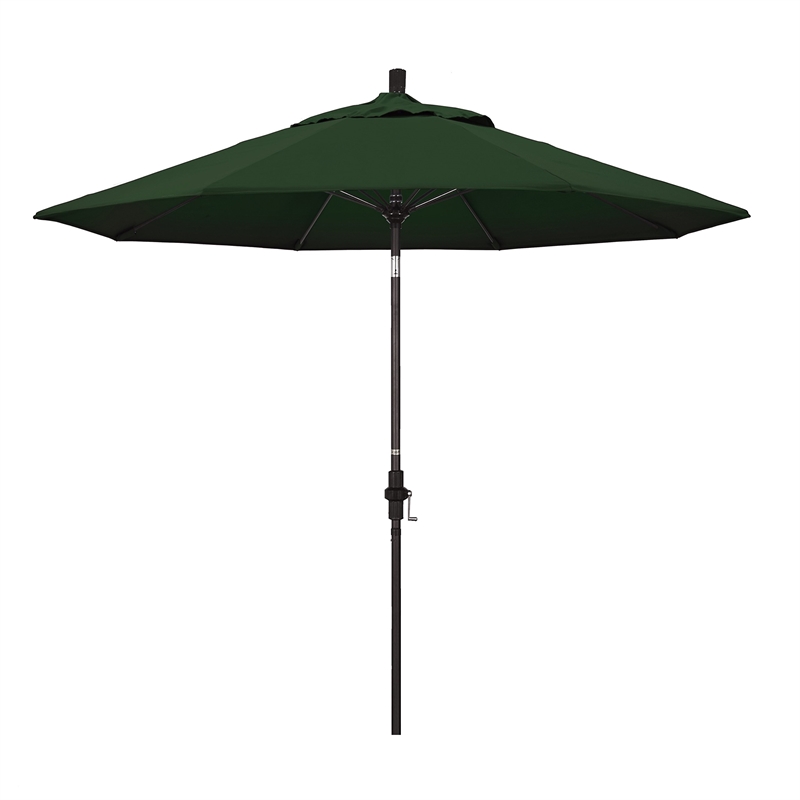 Pemberly Row Skye 9' Bronze Patio Umbrella in Pacifica Hunter Green