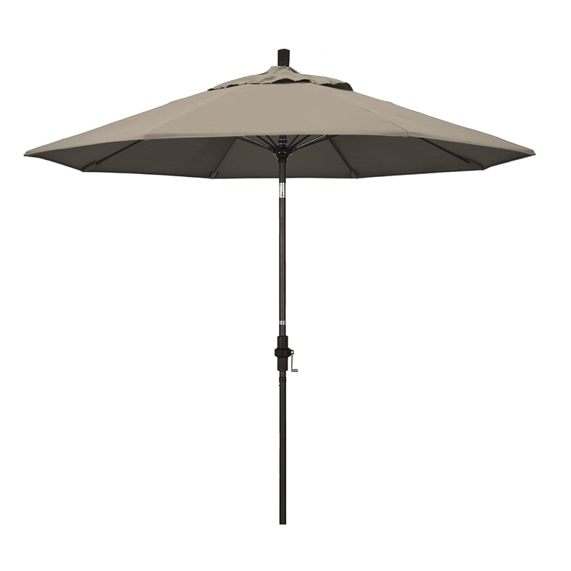 Pemberly Row Skye 9' Bronze Patio Umbrella in Pacifica Taupe