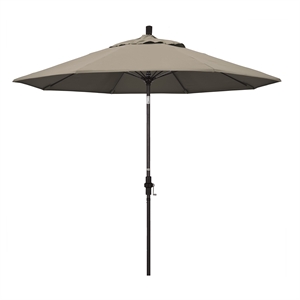 Pemberly Row Skye 9' Bronze Patio Umbrella in Pacifica Taupe