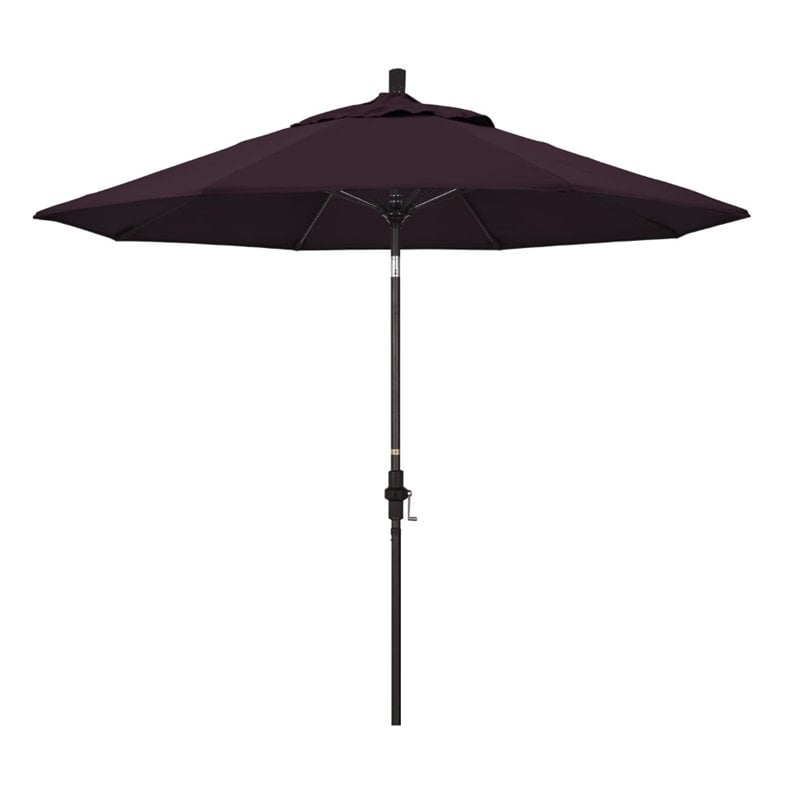 Pemberly Row Skye 9' Bronze Patio Umbrella in Pacifica Purple