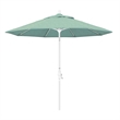 Pemberly Row Skye 9' White Patio Umbrella in Sunbrella 1A Spectrum Mist