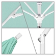 Pemberly Row Skye 9' White Patio Umbrella in Sunbrella 1A Spectrum Mist