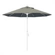 Pemberly Row Skye 9' White Patio Umbrella in Sunbrella 1A Spectrum Dove