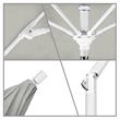 Pemberly Row Skye 9' White Patio Umbrella in Sunbrella 1A Granite