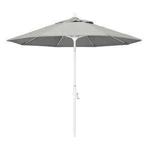 pemberly row skye 9' white patio umbrella in sunbrella 1a granite