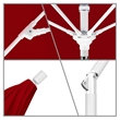 Pemberly Row Skye 9' White Patio Umbrella in Sunbrella 2A Jockey Red