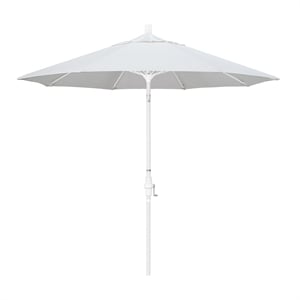 Pemberly Row Skye 9' White Patio Umbrella in Sunbrella 1A Natural