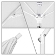 Pemberly Row Skye 9' White Patio Umbrella in Sunbrella 1A Natural