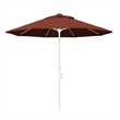 Pemberly Row Skye 9' White Patio Umbrella in Sunbrella 2A Henna