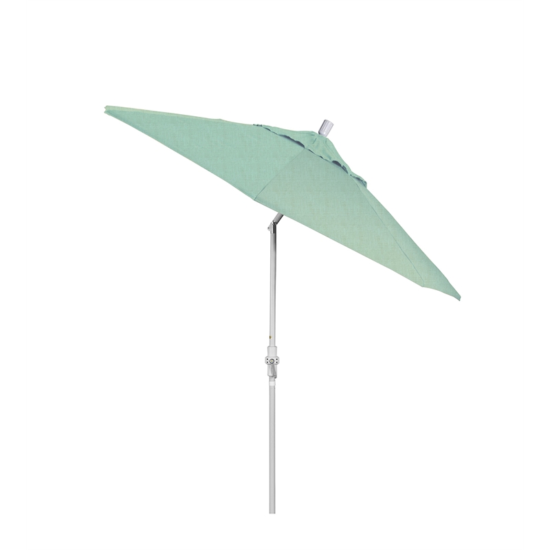 Pemberly Row Skye 9' White Patio Umbrella in Sunbrella 1A Spa