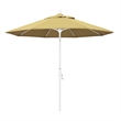 Pemberly Row Skye 9' White Patio Umbrella in Sunbrella 1A Wheat