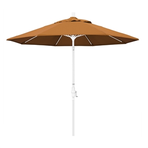 Pemberly Row Skye 9' White Patio Umbrella in Sunbrella 2A Tuscan