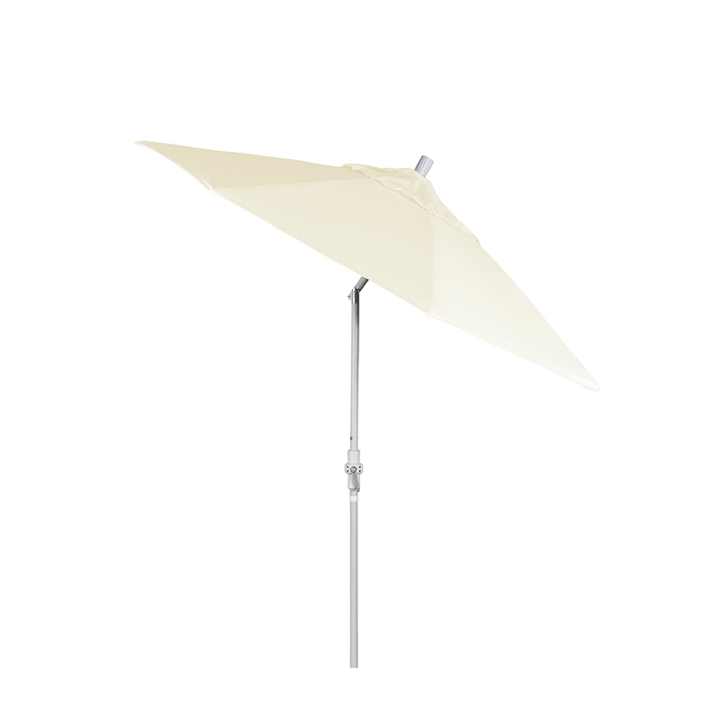 Pemberly Row Skye 9' White Patio Umbrella in Sunbrella 1A Canvas