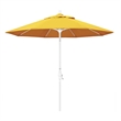 Pemberly Row Skye 9' White Patio Umbrella in Sunbrella 1A Sunflower Yellow