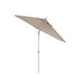 Pemberly Row Skye 9' White Patio Umbrella in Sunbrella 1A Taupe