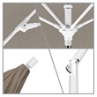 Pemberly Row Skye 9' White Patio Umbrella in Sunbrella 1A Taupe