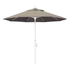 pemberly row skye 9' white patio umbrella in sunbrella 1a taupe