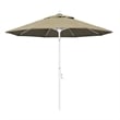 Pemberly Row Skye 9' White Patio Umbrella in Sunbrella 1A Heather Beige