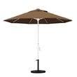 Pemberly Row Skye 9' White Patio Umbrella in Sunbrella 1A Teak