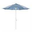 Pemberly Row Skye 9' White Patio Umbrella in Sunbrella 1A Dolce Oasis