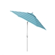 Pemberly Row Skye 9' White Patio Umbrella in Sunbrella 1A Dolce Oasis