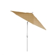 Pemberly Row Skye 9' White Patio Umbrella in Sunbrella 2A Linen Sesame