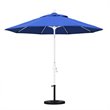 Pemberly Row Skye 9' White Patio Umbrella in Olefin Royal Blue