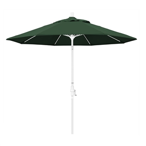 Pemberly Row Skye 9' White Patio Umbrella in Olefin Hunter Green