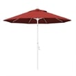 Pemberly Row Skye 9' White Patio Umbrella in Olefin Red