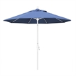 Pemberly Row Skye 9' White Patio Umbrella in Olefin Forest Blue