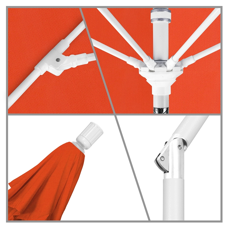 Pemberly Row Skye 9' White Patio Umbrella in Olefin Sunset