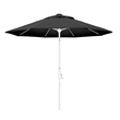 Pemberly Row Skye 9' White Patio Umbrella in Olefin Black