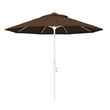 Pemberly Row Skye 9' White Patio Umbrella in Olefin Teak