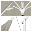 Pemberly Row Skye 9' White Patio Umbrella in Olefin Woven Granite
