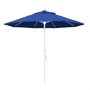 Pemberly Row Skye 9' White Patio Umbrella in Pacifica Pacific Blue