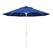 Pemberly Row Skye 9' White Patio Umbrella in Pacifica Pacific Blue
