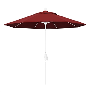 Pemberly Row Skye 9' White Patio Umbrella in Pacifica Red