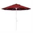 Pemberly Row Skye 9' White Patio Umbrella in Pacifica Red