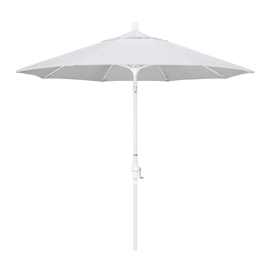 Pemberly Row Skye 9' White Patio Umbrella in Pacifica Natural