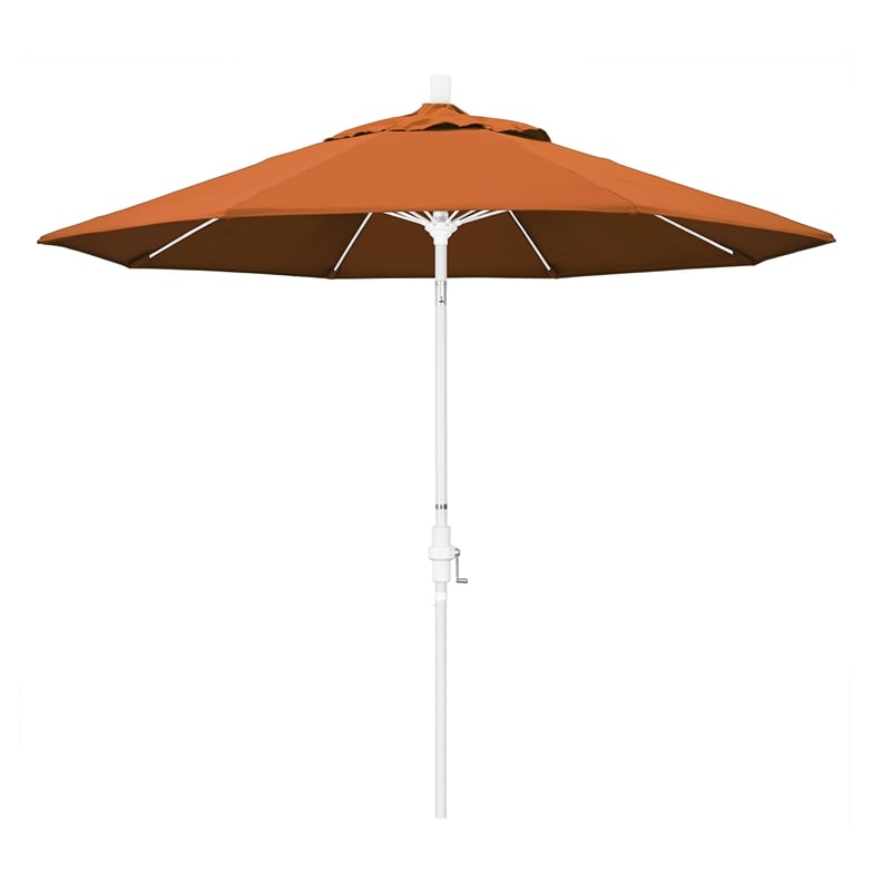 Pemberly Row Skye 9' White Patio Umbrella in Pacifica Tuscan