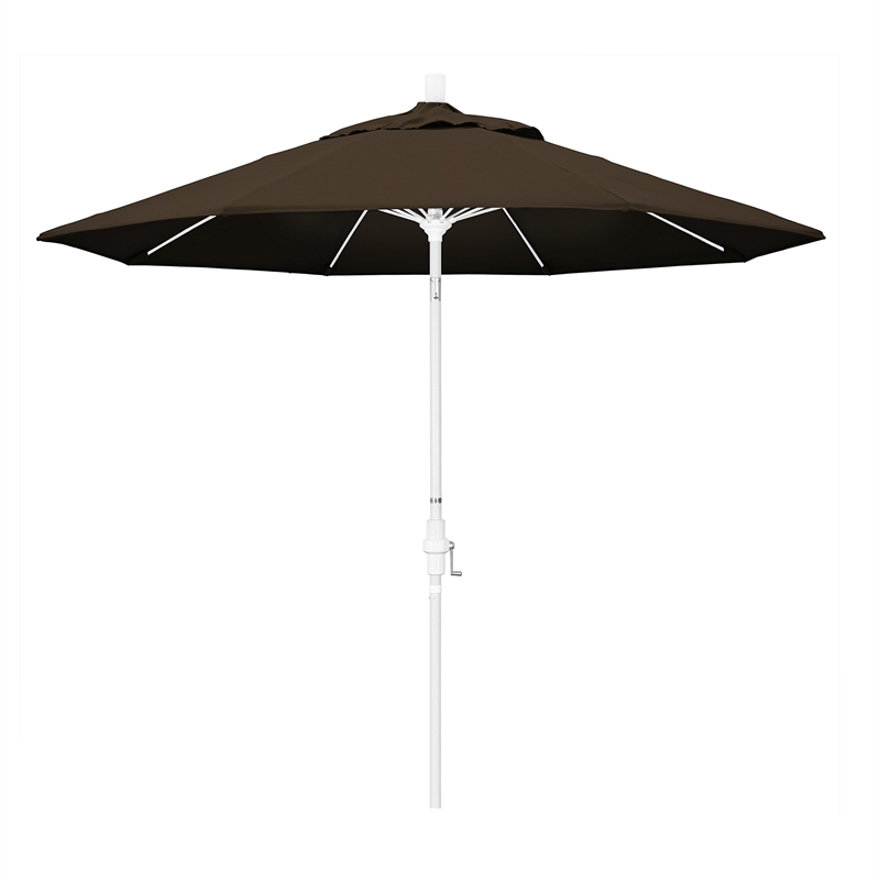 Pemberly Row Skye 9' White Patio Umbrella in Pacifica Mocha
