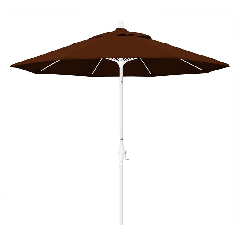 Pemberly Row Skye 9' White Patio Umbrella in Pacifica Brick