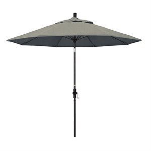 pemberly row skye 9' black patio umbrella in sunbrella 1a spectrum dove