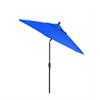Pemberly Row Skye 9' Black Patio Umbrella in Sunbrella 1A Pacific Blue