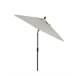 Pemberly Row Skye 9' Black Patio Umbrella in Sunbrella 1A Granite