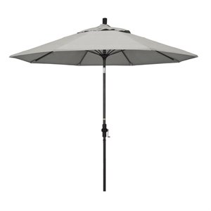pemberly row skye 9' black patio umbrella in sunbrella 1a granite