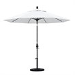 Pemberly Row Skye 9' Black Patio Umbrella in Sunbrella 1A Natural