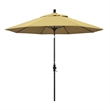 Pemberly Row Skye 9' Black Patio Umbrella in Sunbrella 1A Wheat
